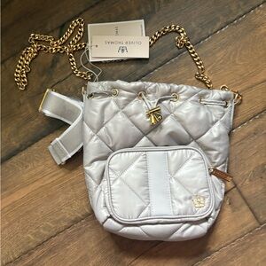 Oliver Thomas Metallic Quilted Crossbody Bag